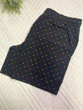 Biwisy Men's Black Swim Trunks with Multicolor Polka Dots Size L